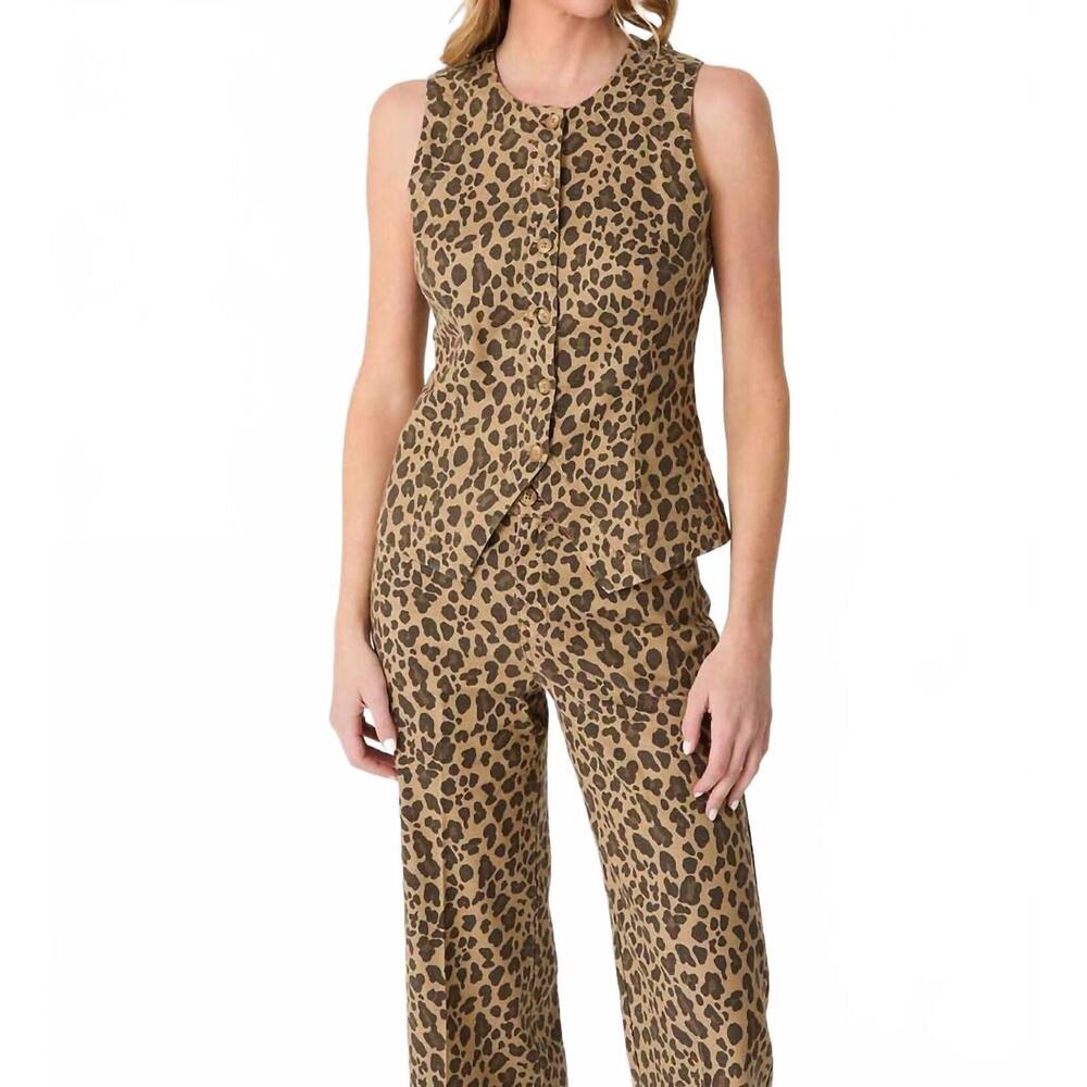 NEW LEVEL99 sophia vest in leopard print